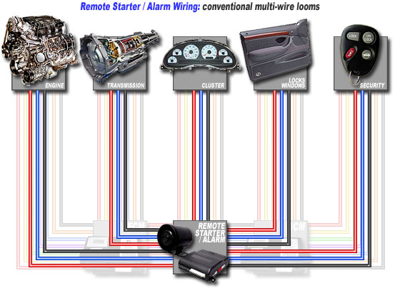 [Remote Starter / Alarm Wiring: conventional mutli-wire looms]
